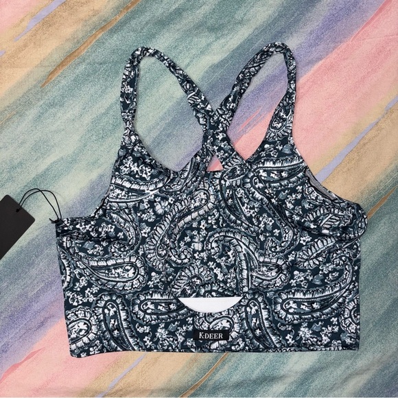 K Deer paisley leggings and crop top cross back set size 3XL leggings / 2XL top - Picture 3 of 9